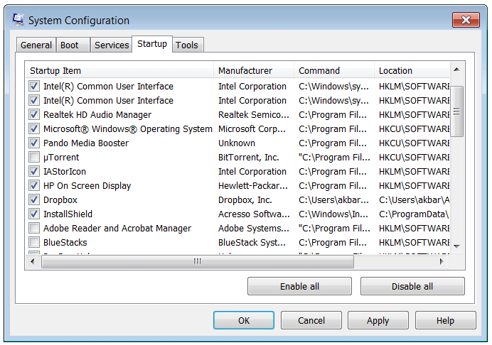 Computer Performance Vista