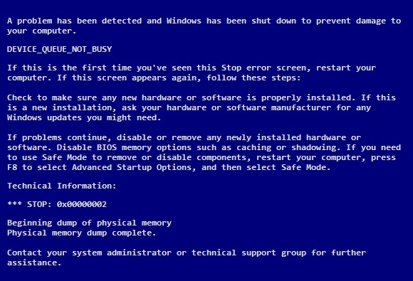 Device_Queue_Not_Busy - Cover - BSoD error -- Windows Wally