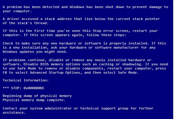 invalid hardware driver detected error