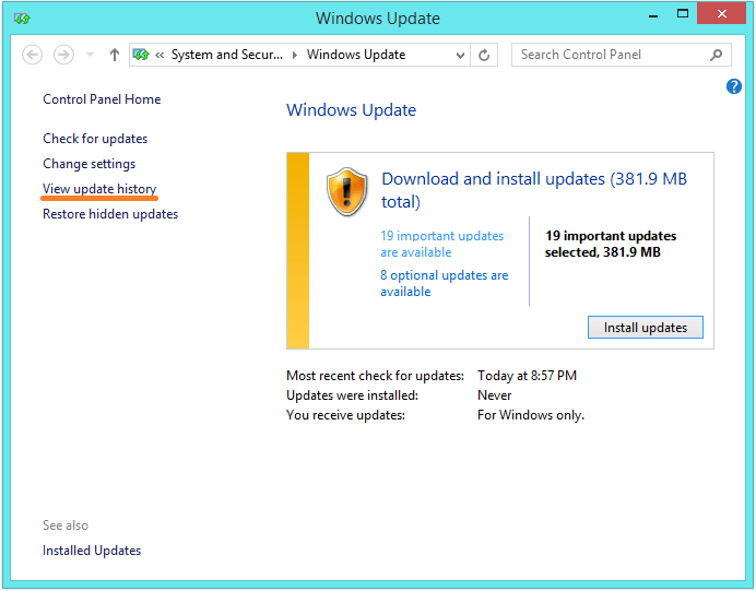 Stop Windows 10 - Windows 8.1 - Windows update - View update history -- Windows Wally