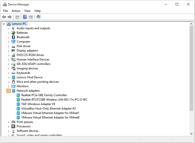 not showing display adapter device manager