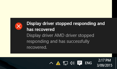 how to fix display driver stopped responding windows 10