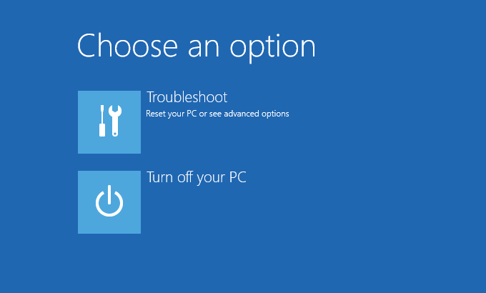 Windows 10 - Windows Recovery Options - Repair my computer (screen) -- Windows Wally