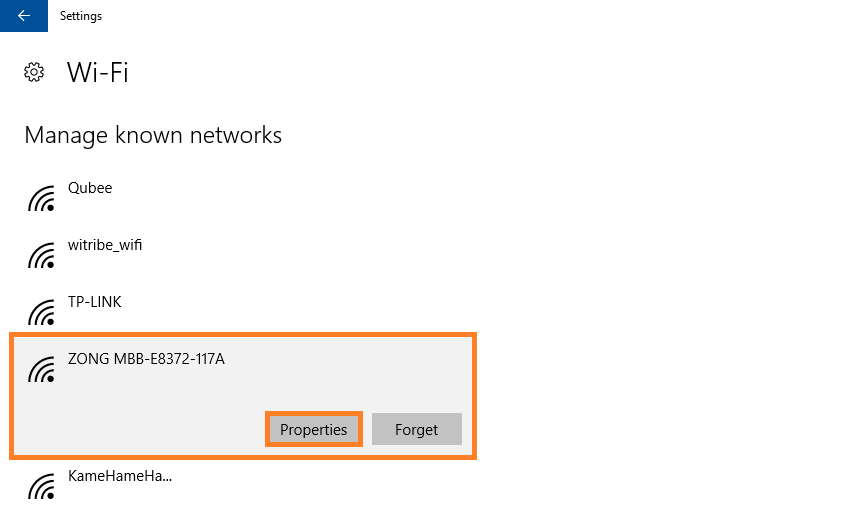 Windows 10 - WiFi - Change Wifi settings - Manage Known Networks - Windows Wally