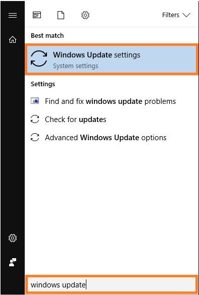 Windows 10 - Windows Key - Start Menu - Windows Update settings - Windows Wally