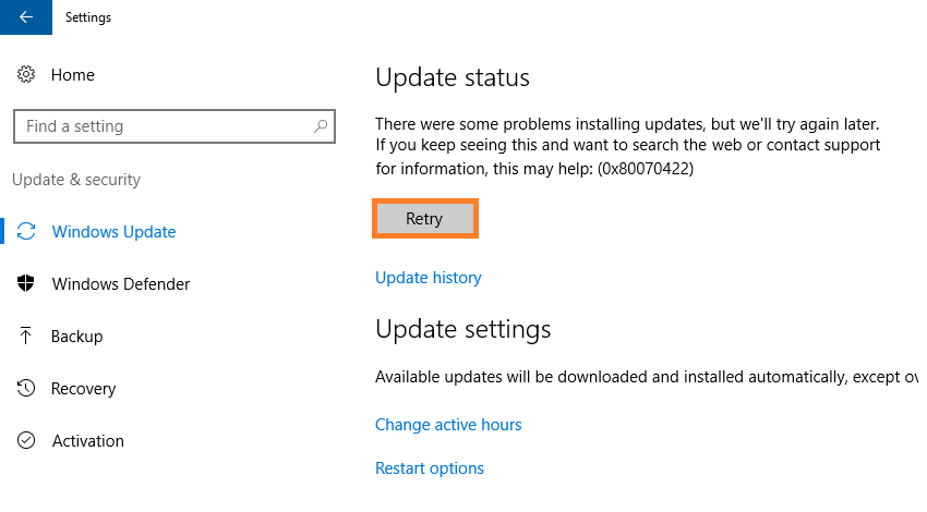 0x80070422 -- Windows 10 AE - Windows Update - 12 - Windows Wally