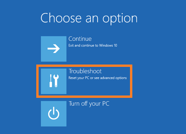 Safe Mode -- Windows 10 - Automatic Repair - Advanced options - Troubleshoot - Windows Wally