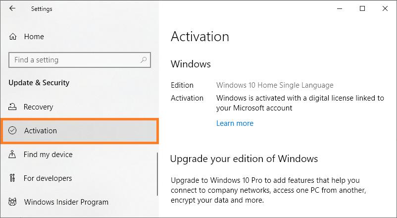 Reactivate Windows -- Windows 10 - Settings - Update & Security - Activation -- Windows Wally